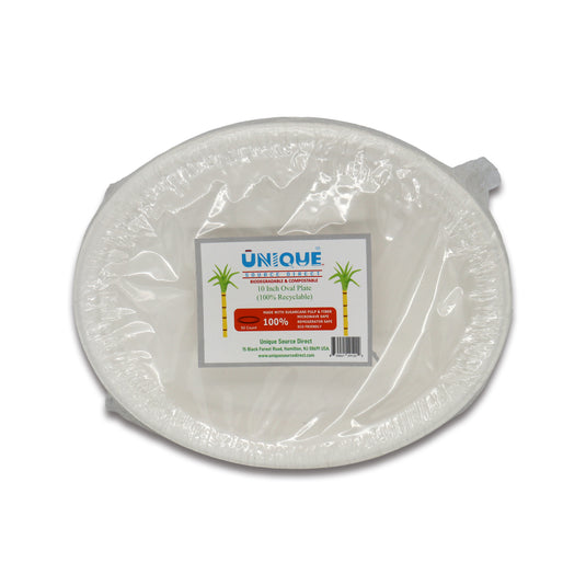 Unique 10 Inch Oval Plate 50 Count
