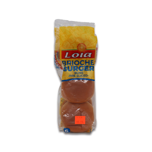 Loia Brioche Burger Buns Pre Sliced 6 Pcs