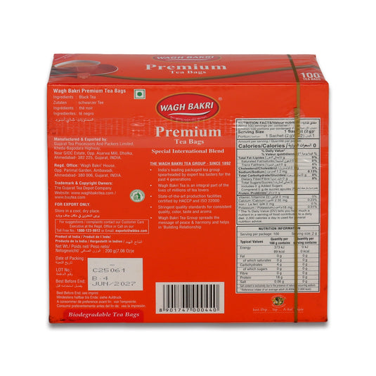 Wagh Bakri Premium Tea Bags 100 Ct
