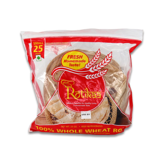 Rotika Whole Wheat Roti Small 25 Ct