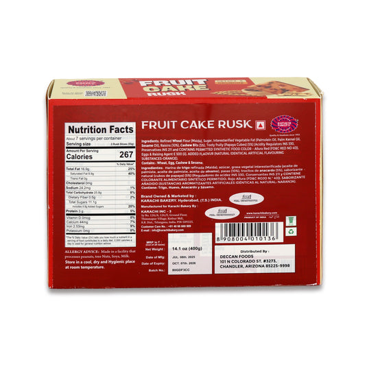 Karachi Bakery Fruit Cake Rusk 0.88 Lb
