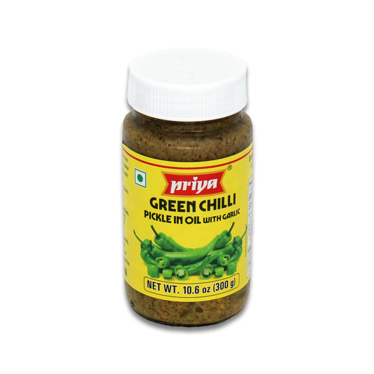 Priya With Garlic Green Chilli Pickle 0.66 Lb