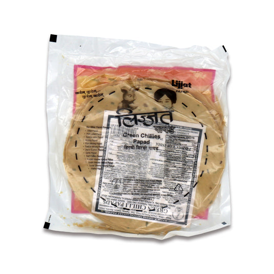 Lizzat Green Chilli Papad 0.44 Lb