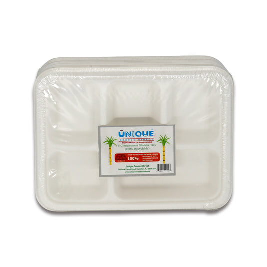 Unique 5 Compartment Tray 50 Count