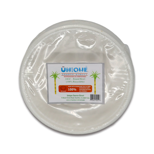 Unique 24 OZ Round Bowl 25 Count
