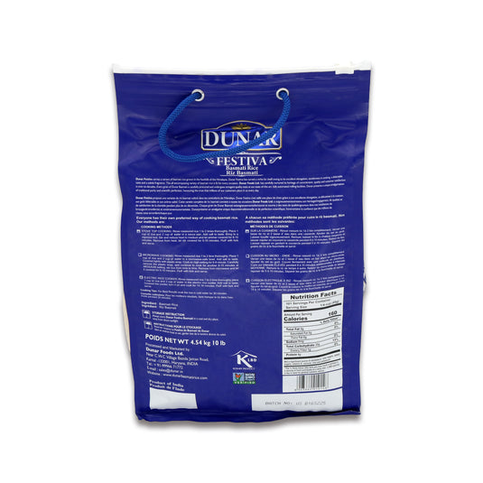 Dunar Festiva Basmati Rice 10 Lb