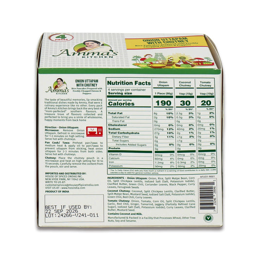 Amma's Onion Uttapam With Chutney 4 Pc