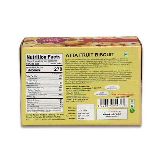 Karachi Atta Fruit Biscuits 0.88 Lb